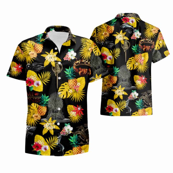 Game Of Thrones Tropical Flower Hawaiian Shirt And Summer Shorts summer shirt Jezsport.com