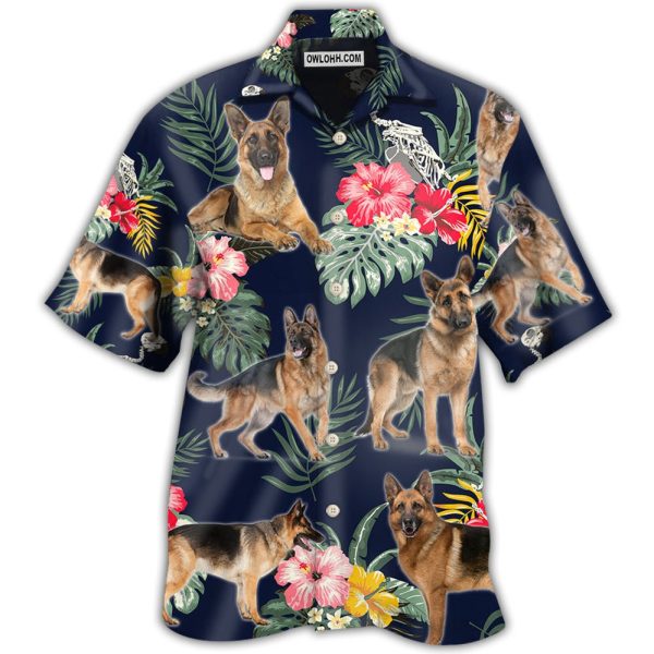 German Shepherd Tropical Floral Lover - Hawaiian Shirt Jezsport.com