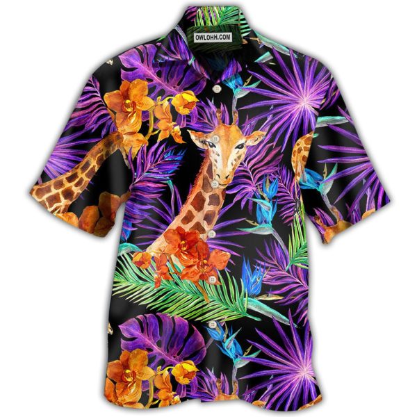 Giraffe Tropical Leaf - Hawaiian Shirt Jezsport.com