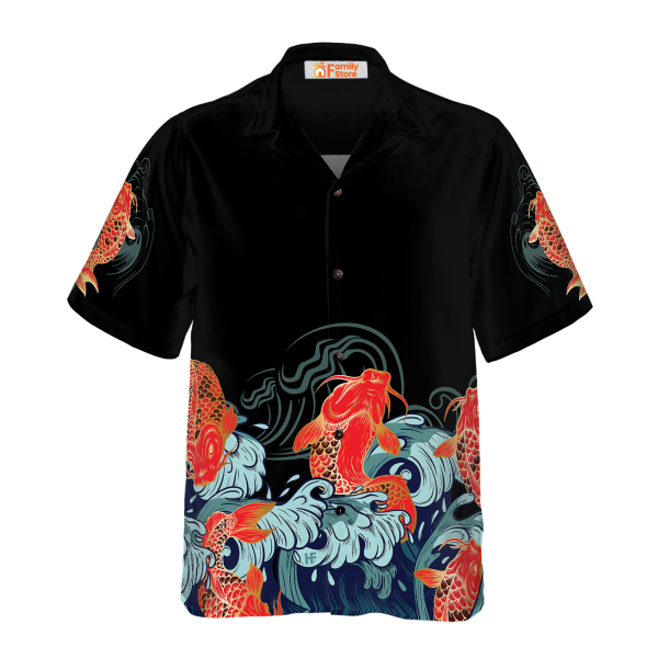 Golden Koi Fish Hawaiian Shirt Jezsport.com