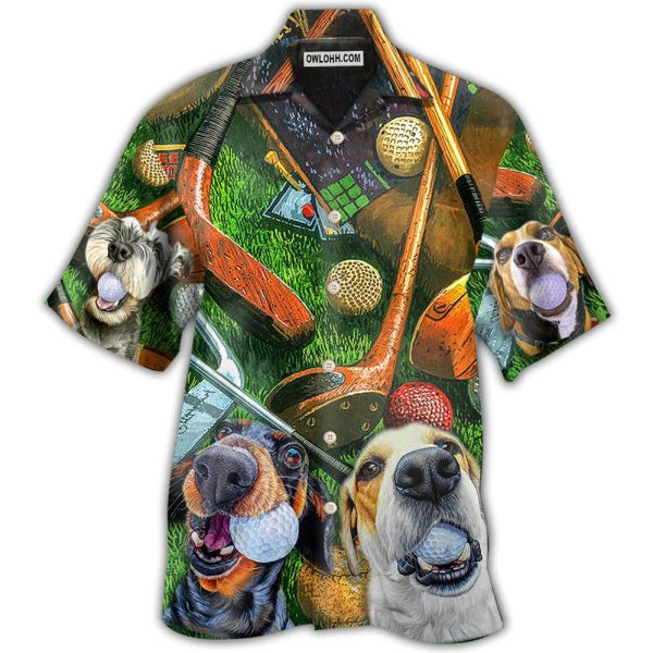 Golf Vintage Style Funny Dog - Hawaiian Shirt Jezsport.com