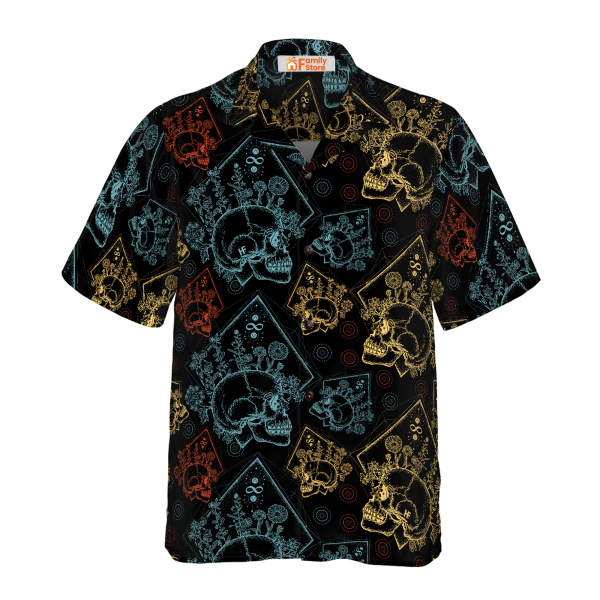 Gothic Skulls In Scrapbooking Style Hawaiian Shirt Jezsport.com