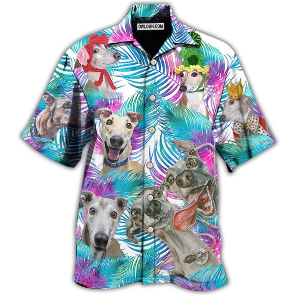 Greyhound Tropical Leaf Style - Hawaiian Shirt Jezsport.com