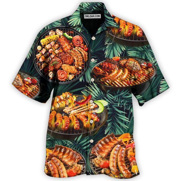 BBQ Grilled Tropical Leaf Style - Hawaiian Shirt Jezsport.com