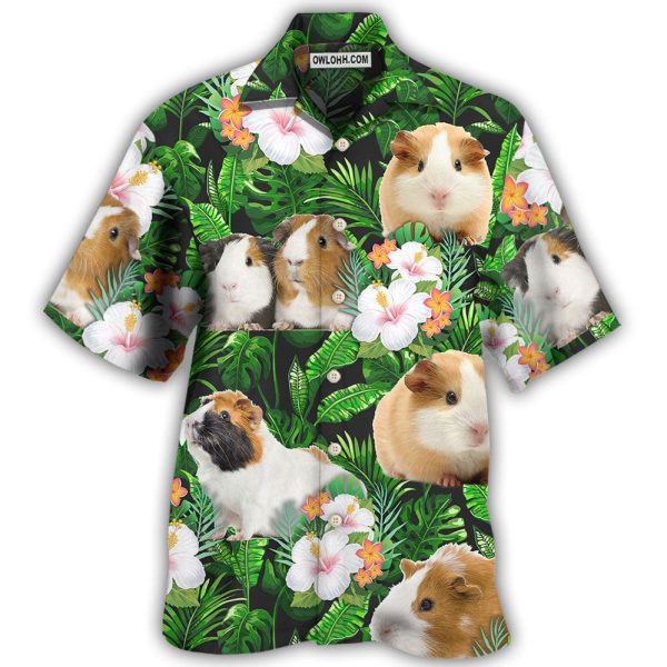 Guinea Pig Green Tropical Leaf - Hawaiian Shirt Jezsport.com