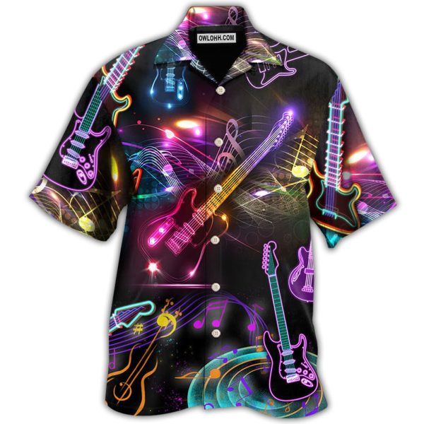 Guitar Neon Amazing Art - Hawaiian Shirt Jezsport.com