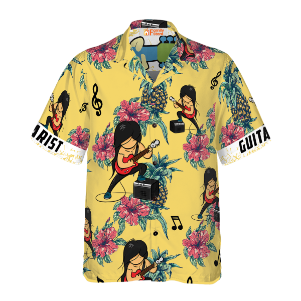 Guitarist Pineapple Seamless Pattern Custom Hawaiian Shirt Jezsport.com