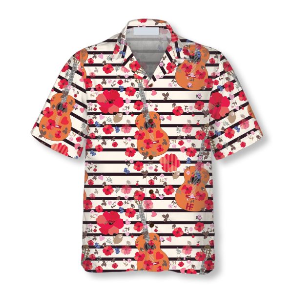 Guitars And Flowers Seamless Pattern Hawaiian shirt Jezsport.com