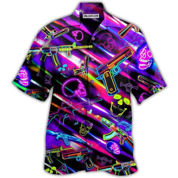 Gun Real Men Don't Retreat They Reloads Neon Style - Hawaiian Shirt Jezsport.com