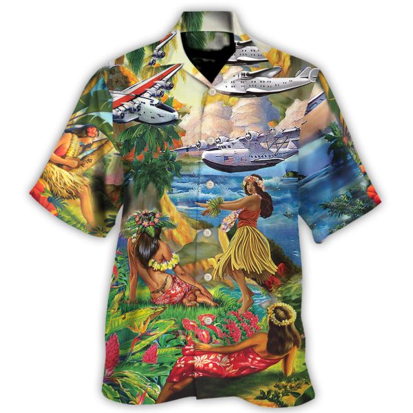 Airplane Love Hawaii Forever Happy Summer - Hawaiian Shirt Jezsport.com