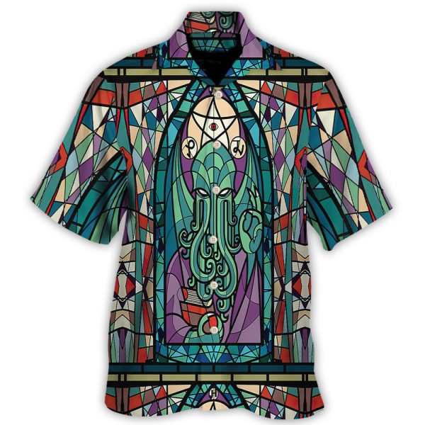 Cthulhu Church Stained Glass - Hawaiian Shirt Jezsport.com