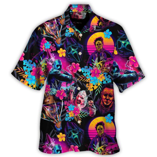 Halloween All Horror Movie Retro Tropical Style - Hawaiian Shirt Jezsport.com