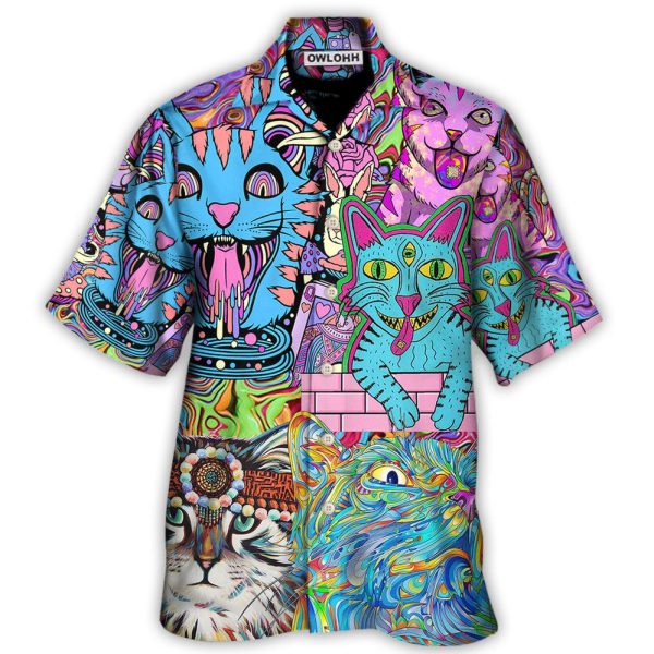 Hippie Cat Wonderful World - Hawaiian Shirt Jezsport.com