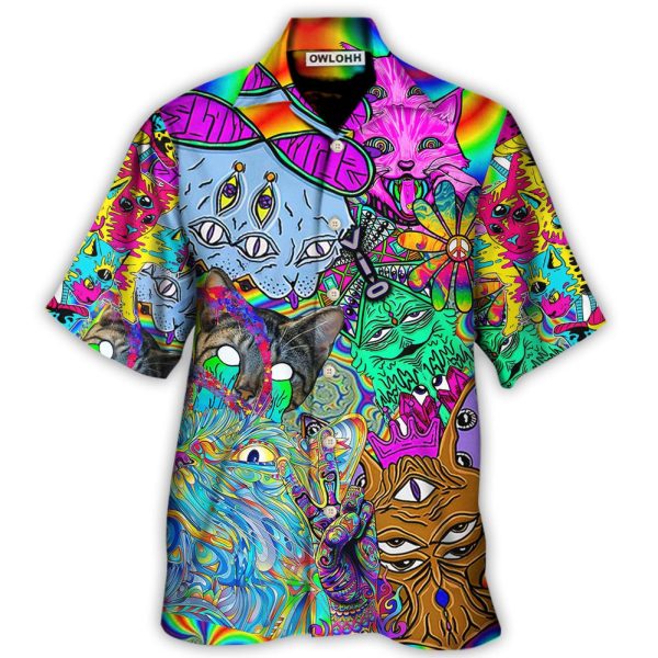 Hippie Cat Break My Mind - Hawaiian Shirt Jezsport.com