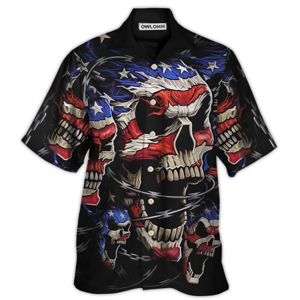 America Skull Love America Forever - Hawaiian Shirt Jezsport.com