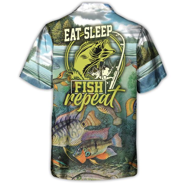 Fishing Eat Sleep Fish And Repeat - Hawaiian Shirt Jezsport.com