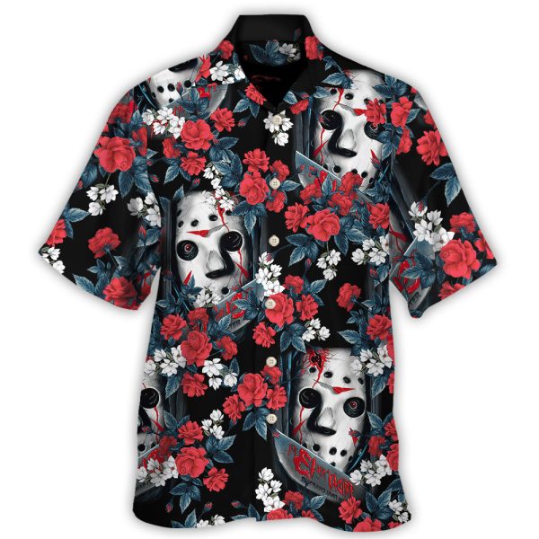 Halloween Jason Voorhees Flower Tropical Style - Hawaiian Shirt Jezsport.com