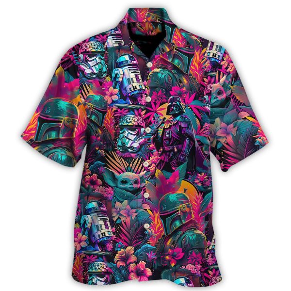 Special Synthwave Color Leaf - Hawaiian Shirt Jezsport.com