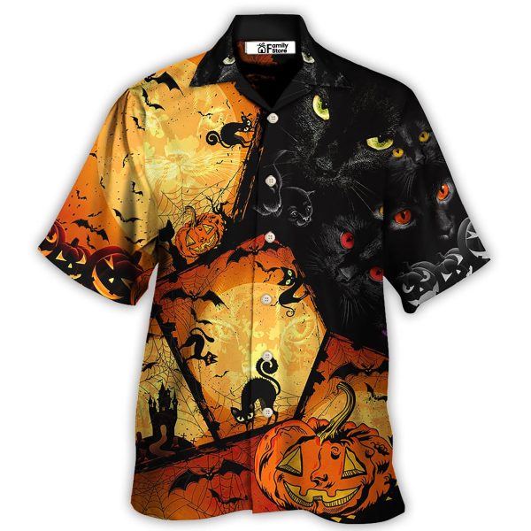 Halloween Black Cat Enjoy Halloween - Hawaiian Shirt Jezsport.com