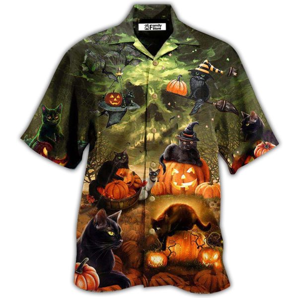 Halloween Black Cat May Luck Be Yours On Halloween - Hawaiian Shirt Jezsport.com