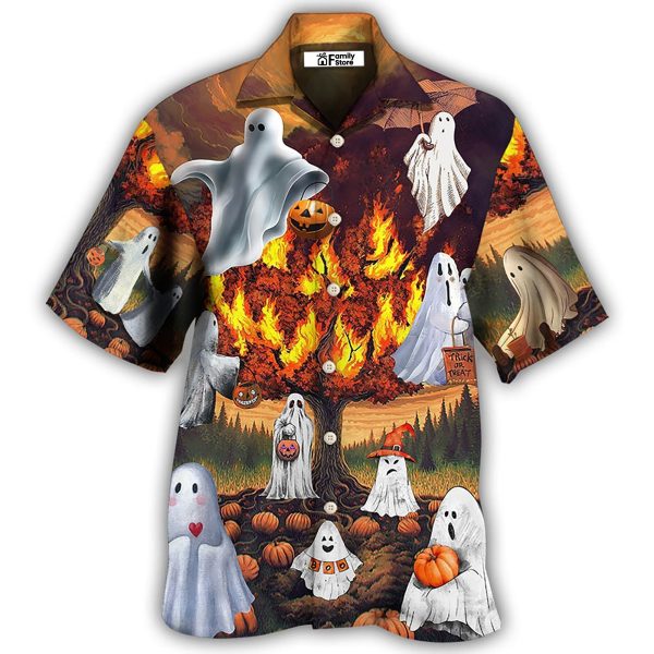 Halloween Boo Pumpkin Burning Scary - Hawaiian Shirt Jezsport.com
