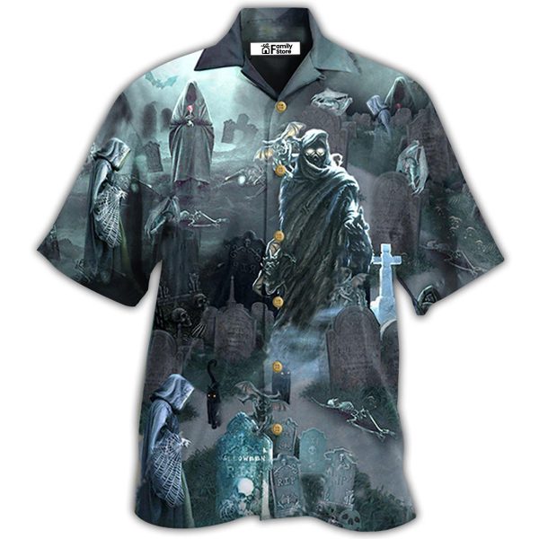 Halloween Death Could Not Hold Him In Tomb With Grey Back Ground - Hawaiian Shirt Jezsport.com