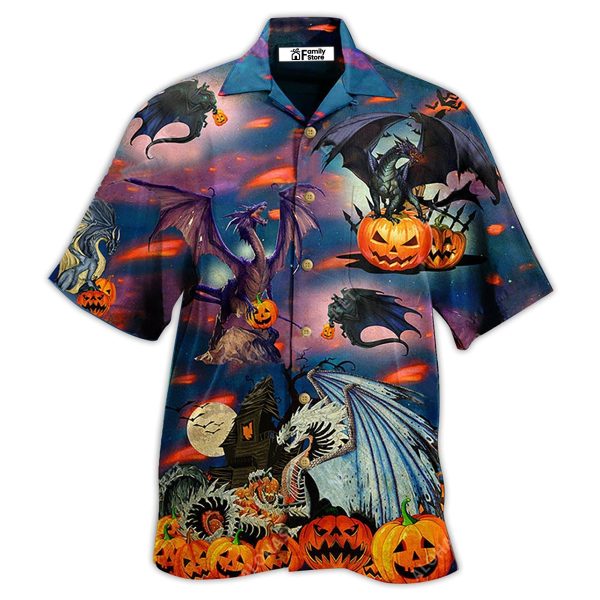 Halloween Dragon And Halloween Scaredy - Hawaiian Shirt Jezsport.com