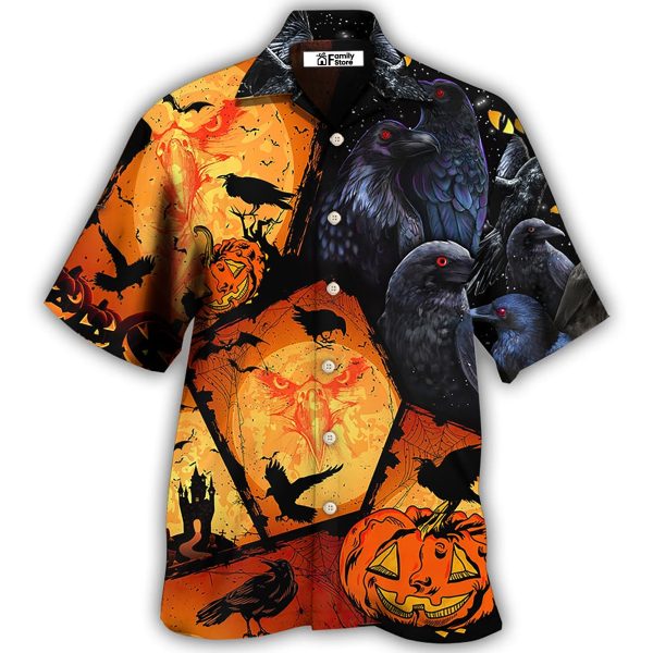 Halloween Raven Pumpkin Scary - Hawaiian Shirt Jezsport.com