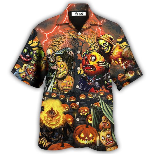 Halloween Skull Dark Pumpkin Scary - Hawaiian Shirt Jezsport.com