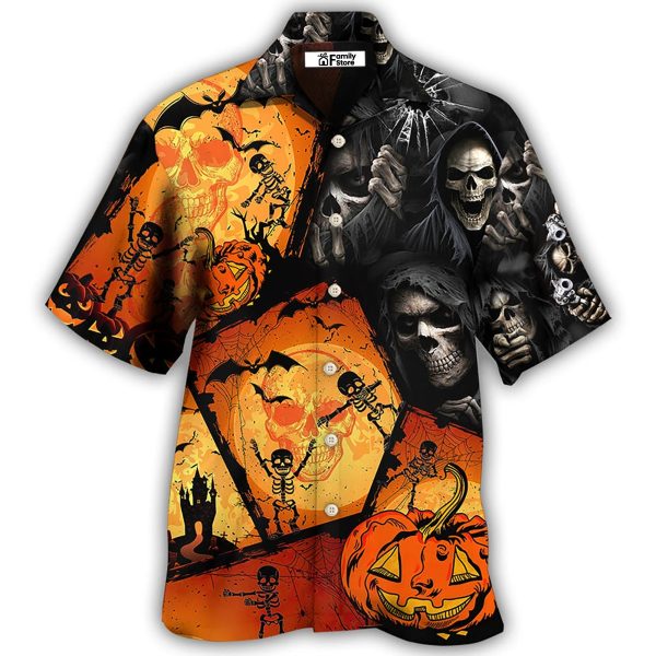 Halloween Skull Pumpkin Scary - Hawaiian Shirt Jezsport.com