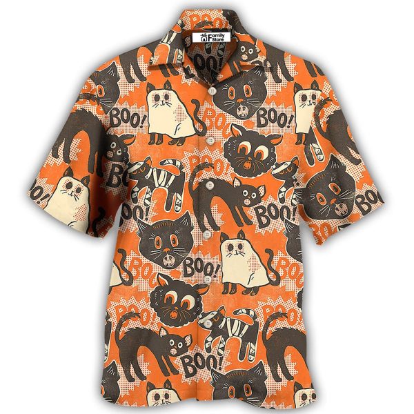 Halloween Spooktacular Scaredy Cat - Hawaiian Shirt Jezsport.com