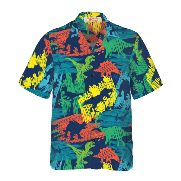 Hand-drawn Color Plates Hawaiian Shirt Jezsport.com