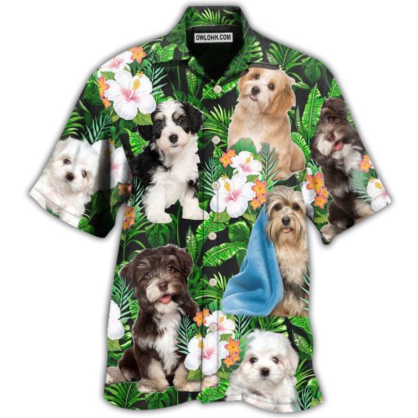 Havanese Dog Tropical Leaf Floral So Cute - Hawaiian Shirt Jezsport.com