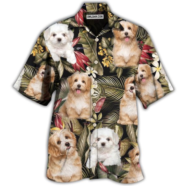 Havanese Dog Tropical Leaf Style - Hawaiian Shirt Jezsport.com