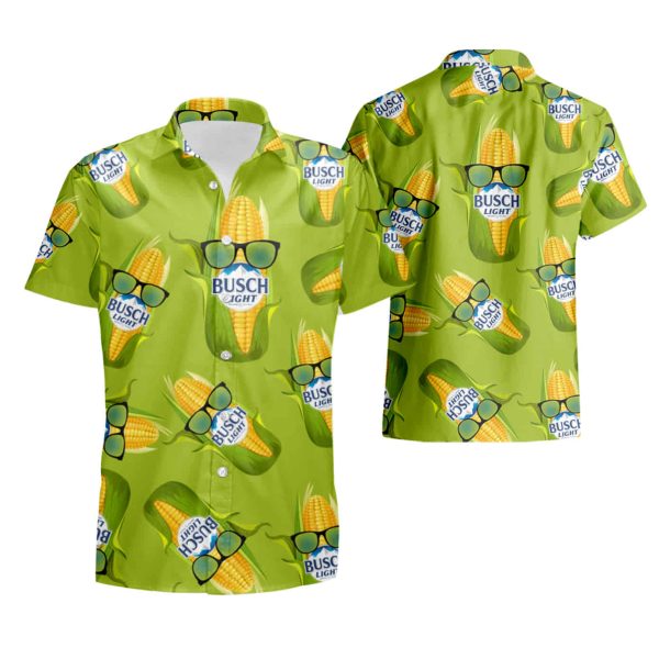 Hawaiian Aloha Shirts Busch Light Corn summer shirt Jezsport.com