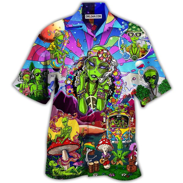 Hippie Alien Peace Life Color - Hawaiian Shirt Jezsport.com