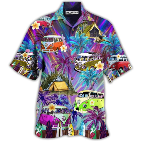 Hippie Bus Go Every Where Tropical Style - Hawaiian Shirt Jezsport.com