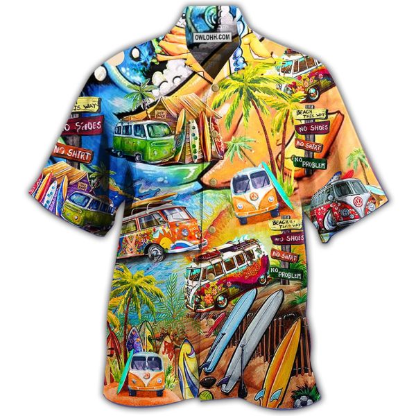 Hippie Bus Love Beach Summer - Hawaiian Shirt Jezsport.com