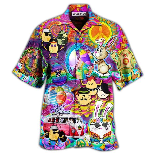 Hippie Easter Peace Life Color Funny Party - Hawaiian Shirt Jezsport.com