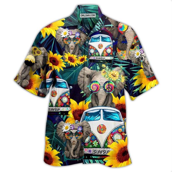 Hippie Elephant Wonderful Camping - Hawaiian Shirt Jezsport.com