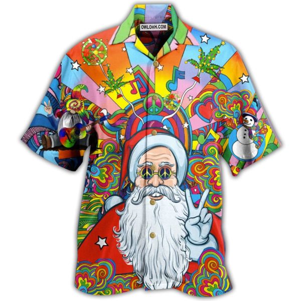 Hippie Funny Santa Claus - Hawaiian Shirt Jezsport.com