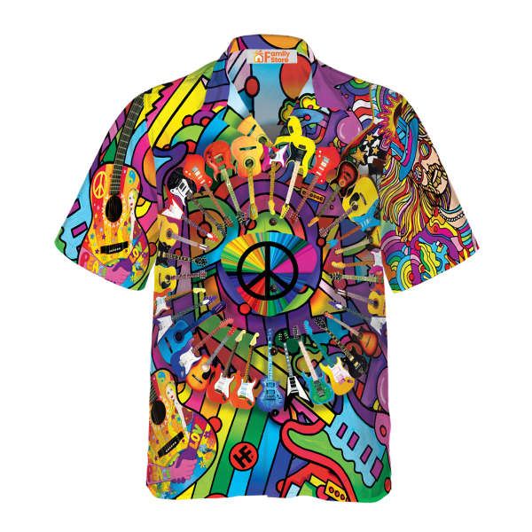 Hippie Guitars Hawaiian Shirt Jezsport.com