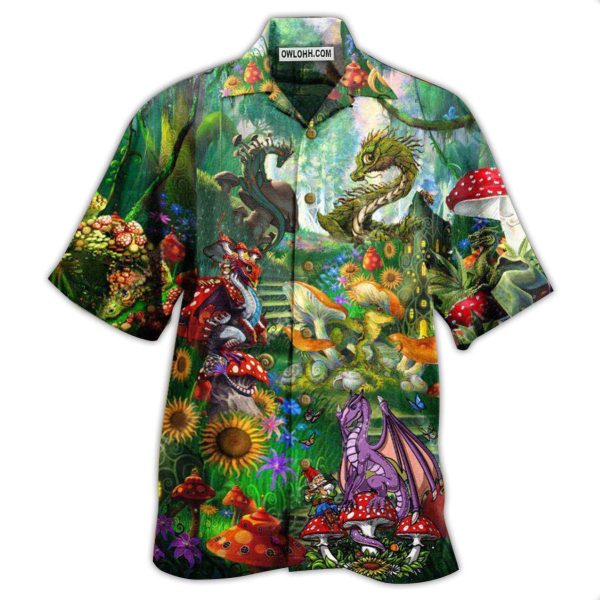 Hippie Magic World Mushrooms Dragon - Hawaiian Shirt Jezsport.com