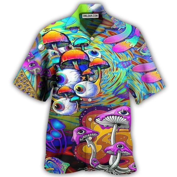 Hippie Mushroom Eyes Color Style - Hawaiian Shirt Jezsport.com