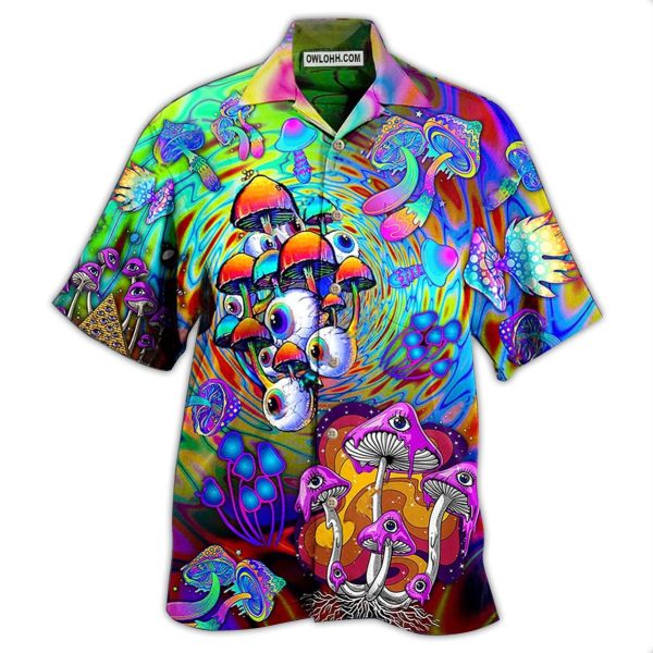 Hippie Mushroom Stay Trippy Little Hippie Colorful - Hawaiian Shirt Jezsport.com