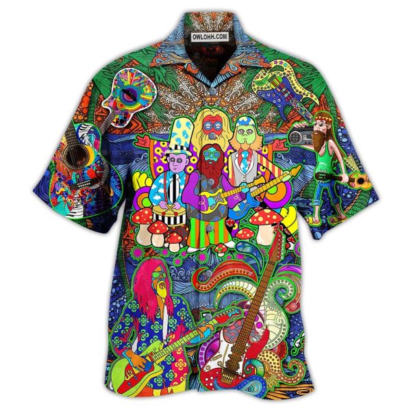 Hippie Music Electric Guitar Colorful Style - Hawaiian Shirt Jezsport.com