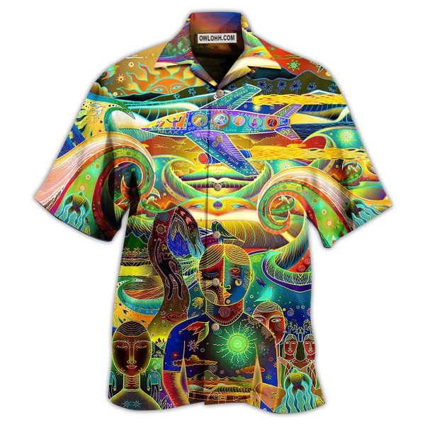 Hippie Peace Life Neon Color Amazing - Hawaiian Shirt Jezsport.com