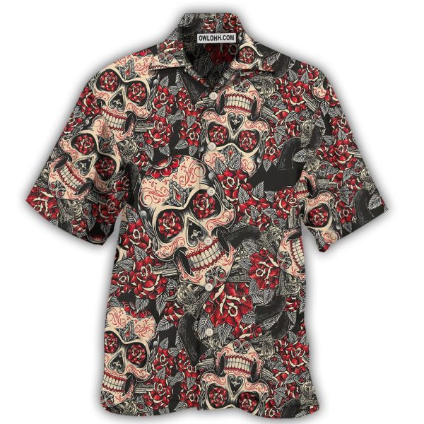 Skull Sugar Floral - Hawaiian Shirt Jezsport.com