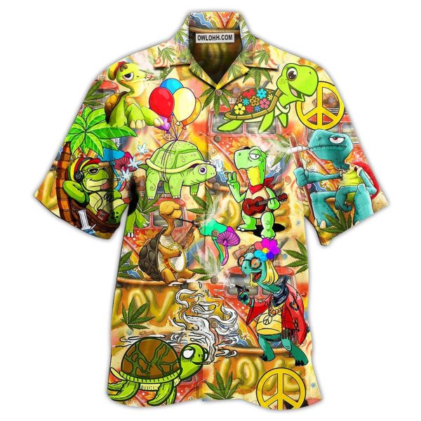 Hippie Turtle Funny Peace Life Color - Hawaiian Shirt Jezsport.com