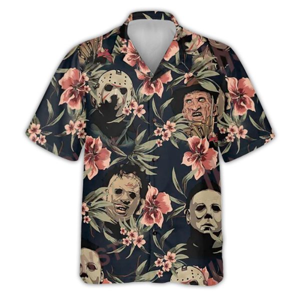 Halloween Horror Movie Tropical Style - Hawaiian Shirt Jezsport.com